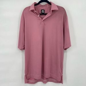 FJ FootJoy Golf Polo Collar Shirt Mens Size Large Pink Athletic Fit